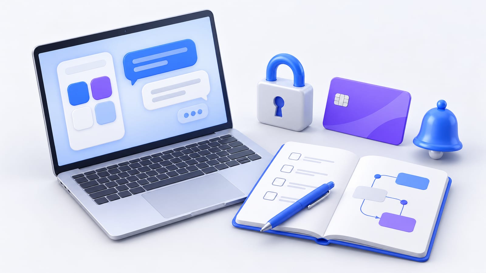 Ноутбук и блокнот для планирования разработки